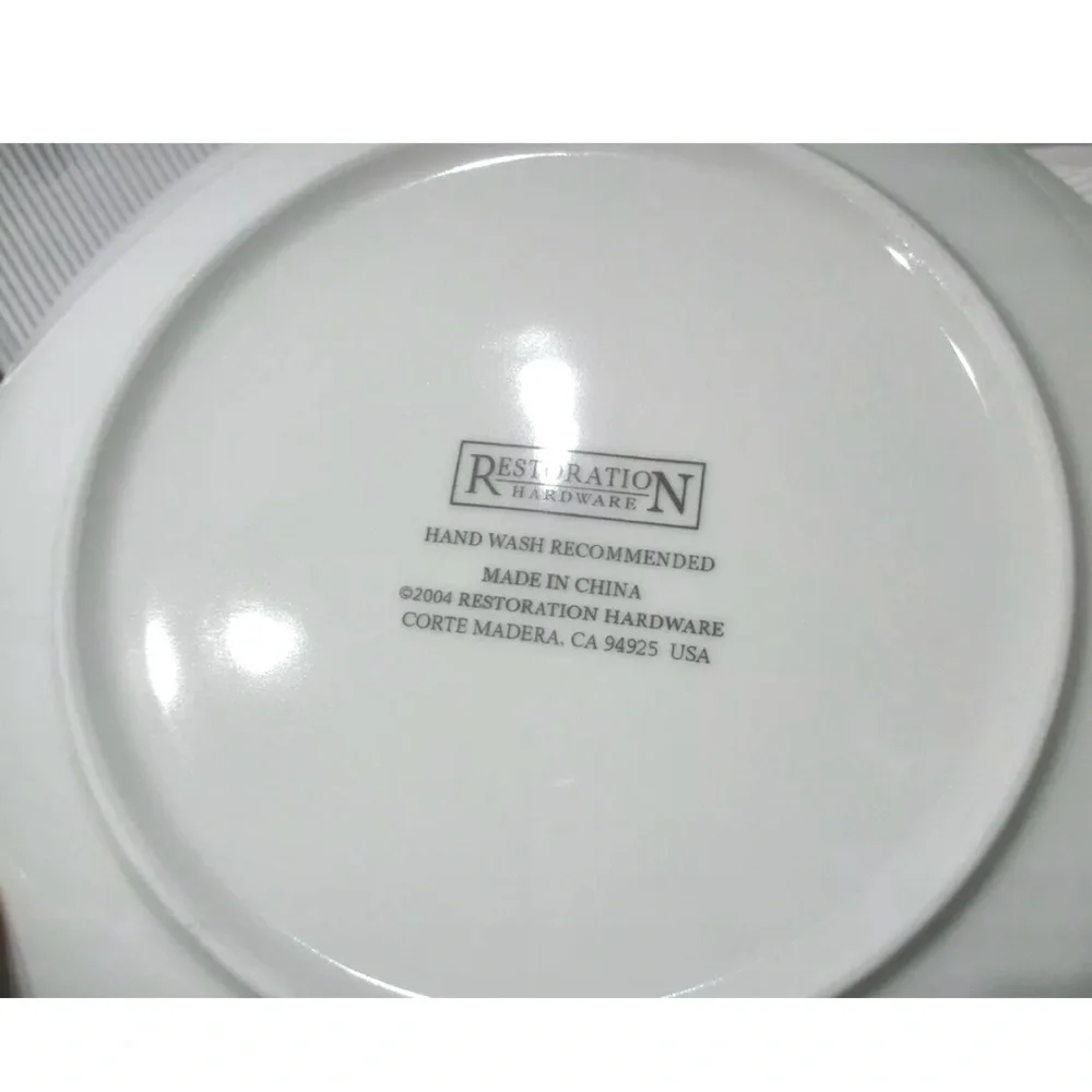 Restoration Hardware Holiday Plates Set Of 4 Celebrate Noel Peace Silver Trim